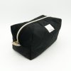 Trousse rectangulaire velours côtelé noir édition limitée – coton Oeko-Tex fleurs jaunes – fait main