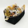 Trousse rectangulaire velours côtelé noir édition limitée – coton Oeko-Tex fleurs jaunes – fait main