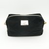 Trousse rectangulaire velours côtelé noir édition limitée – coton Oeko-Tex fleurs jaunes – fait main