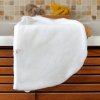 Lot de 2 serviettes cheveux micro éponge bambou Blanc Cappuccino