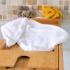 Lot de 2 serviettes cheveux micro éponge bambou Blanc Jaune Curcuma