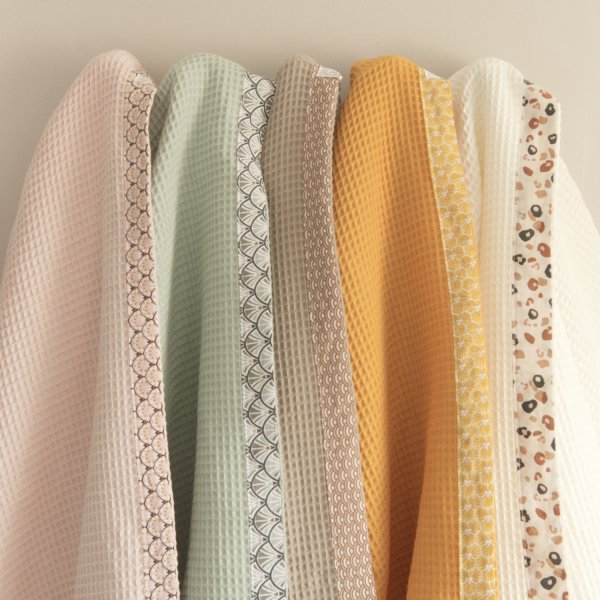 Sortie de bain adulte nid d’abeille OEKO-TEX & GOTS – Femme & Homme – C de B Les cousettes de Bobinette