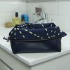 Trousse de toilette homme en simili cuir bleu marine – Série limitée – 20 x 10 x 10 cm