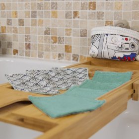 Ensemble de 7 lingettes démaquillantes, bandeau make-up et filet de lavage