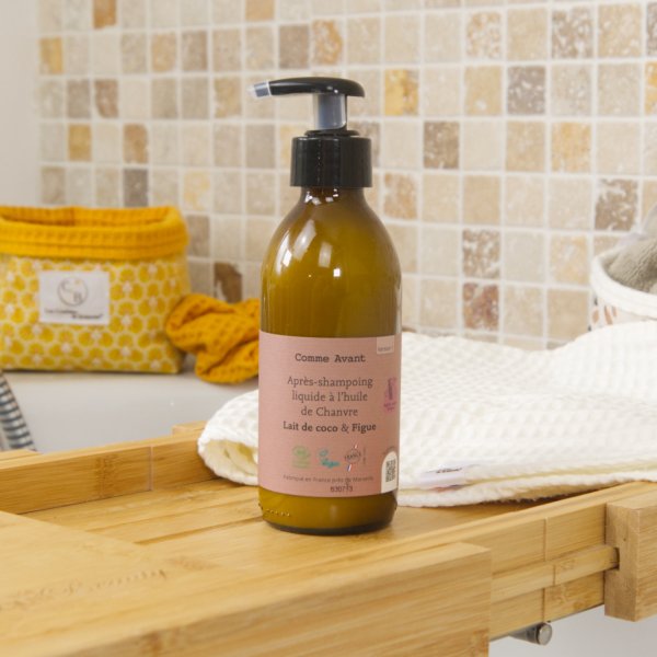 Après shampoing liquide à l'huile de chanvre Comme Avant chez Les cousettes de Bobinette
