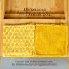 Lot de 7 lingettes démaquillantes lavables Jaune Curcuma Géométrique Coton et micro éponge Bambou OEKO-TEX