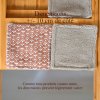 Lingettes démaquillantes lavables Cappuccino Saijo en coton et micro-éponge bambou OEKO-TEX. 10cm de côté