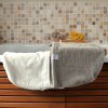 Lot de 2 serviettes visage en micro éponge bambou certifiée OEKO-TEX. Ecru Cappuccino