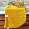 Serviette cheveux jaune curcuma