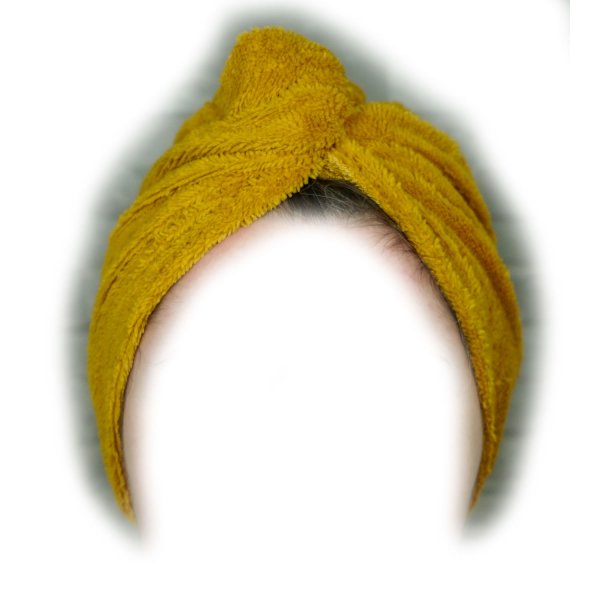 Serviette cheveux jaune curcuma