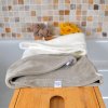 Lot de 2 serviettes visage en micro éponge bambou certifiée OEKO-TEX. Ecru Cappuccino