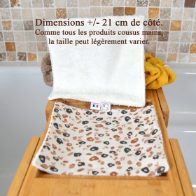 Lot de 2 serviettes visages Ecru Fauve