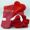 Ensemble Panier, lingettes, bandeau make-up, filet de lavage et fleur de douche Rouge Coeurs
