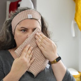 Lot de 2 serviette visage skincare en coton et éponge bambou