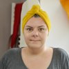 Serviette cheveux micro éponge bambou Jaune curcuma