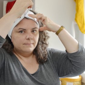 Bandeau Make Up Blanc Plumes