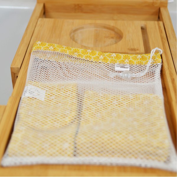 Ensemble de 7 lingettes démaquillantes, bandeau make-up et filet de lavage