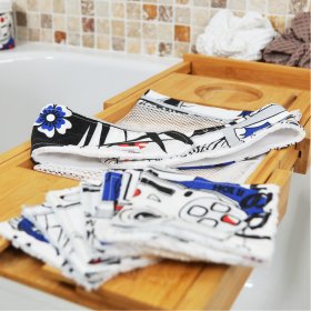 Ensemble de 7 lingettes démaquillantes, bandeau make-up et filet de lavage