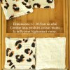 Lingettes démaquillantes lavables en gaze de coton et micro-éponge bambou OEKO-TEX écru léopard. +/-10.5cm de côté.