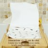 Lot de 2 serviettes visage en coton et micro-éponge bambou OEKO-TEX Blanc Plumes. +/- 21 cm de côté.