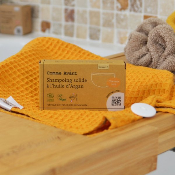 Shampoing naturel solide à l'huile d'argan Comme Avant chez Les cousettes de Bobinette