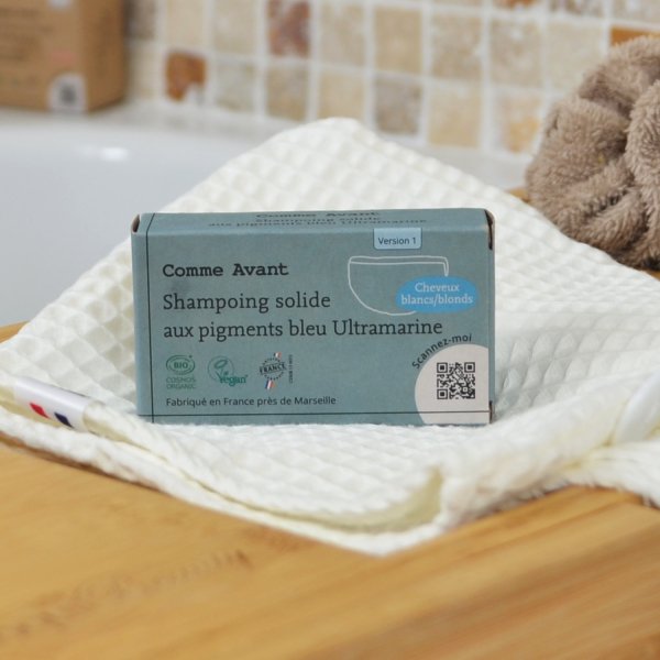 Shampoing solide bleu Ultramarine Comme Avant chez Les cousettes de Bobinette