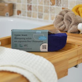 Shampoing bleu solide aux pigments bleus Ultramarine - Comme Avant