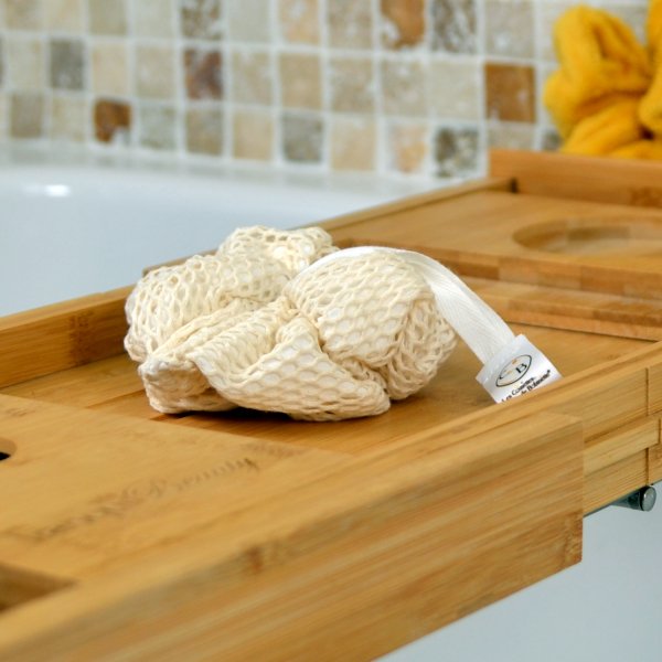 Fleur de douche exfoliante en filet coton BIO