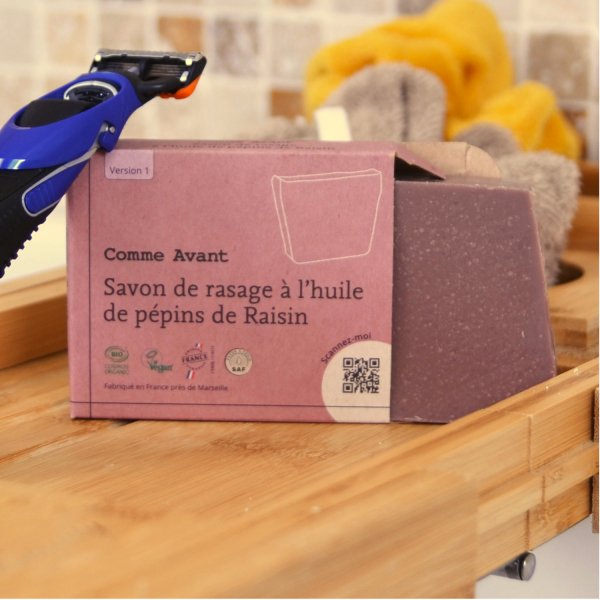 Savon de rasage à l'huile de pépins de raisin - Comme Avant