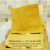 Lot de 2 serviettes visage en coton et micro-éponge bambou OEKO-TEX Jaune Curcuma Riad. +/- 21 cm de côté.