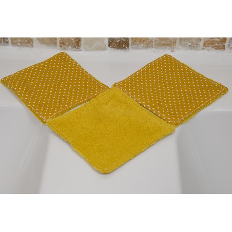 Lingettes démaquillantes lavables jaune curcuma