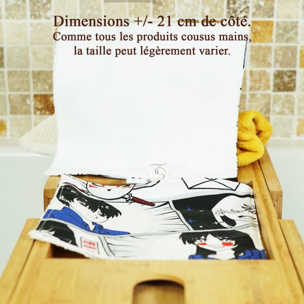 Lot de 2 serviette visage en coton et éponge bambou