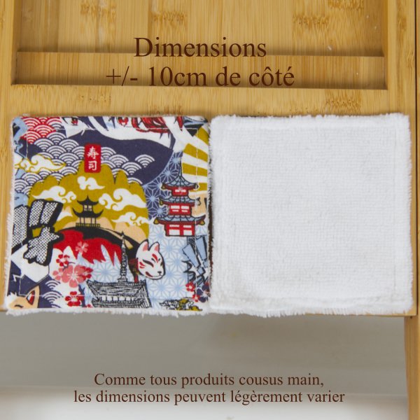 Lot de 7 lingettes démaquillantes lavables skincare en coton et éponge bambou