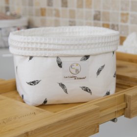 Grand panier Blanc Plumes