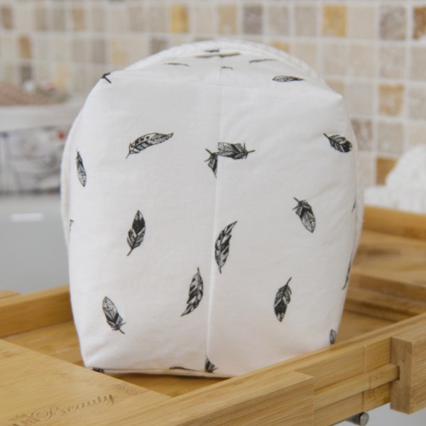 Grand panier Blanc Plumes C de B Les cousettes de Bobinette