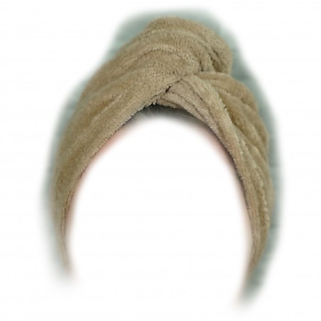 Serviette cheveux micro-éponge bambou cappuccino